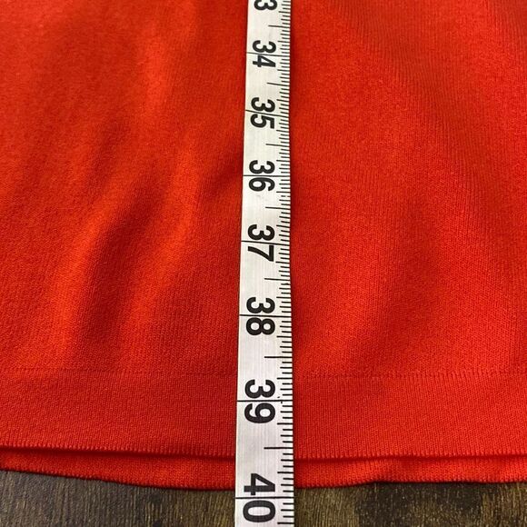 STAUD tomato red/blue straps w/ buttons dress knit S pinup retro - Picture 13 of 13